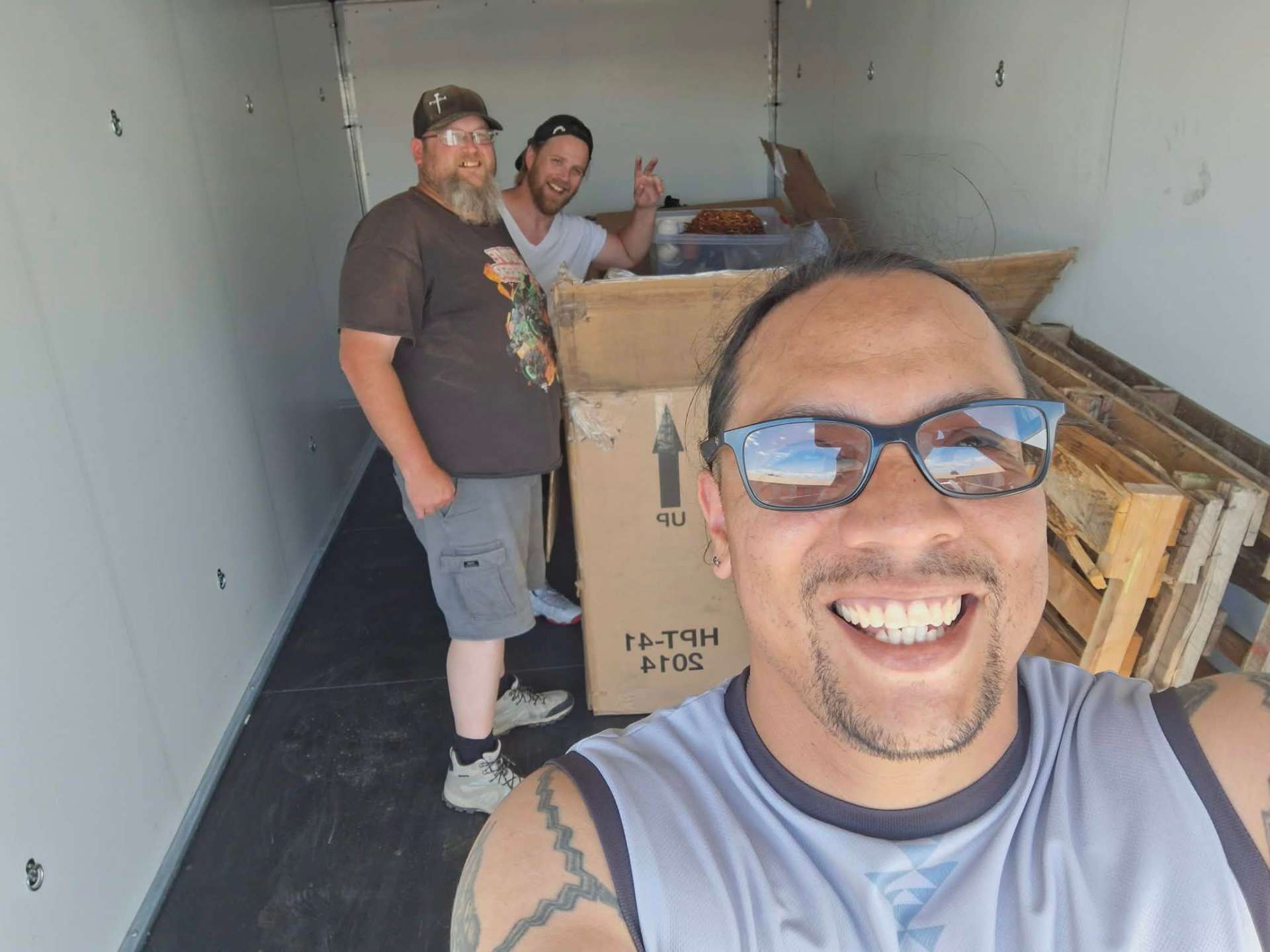 Logistics team loading rescued retail goods